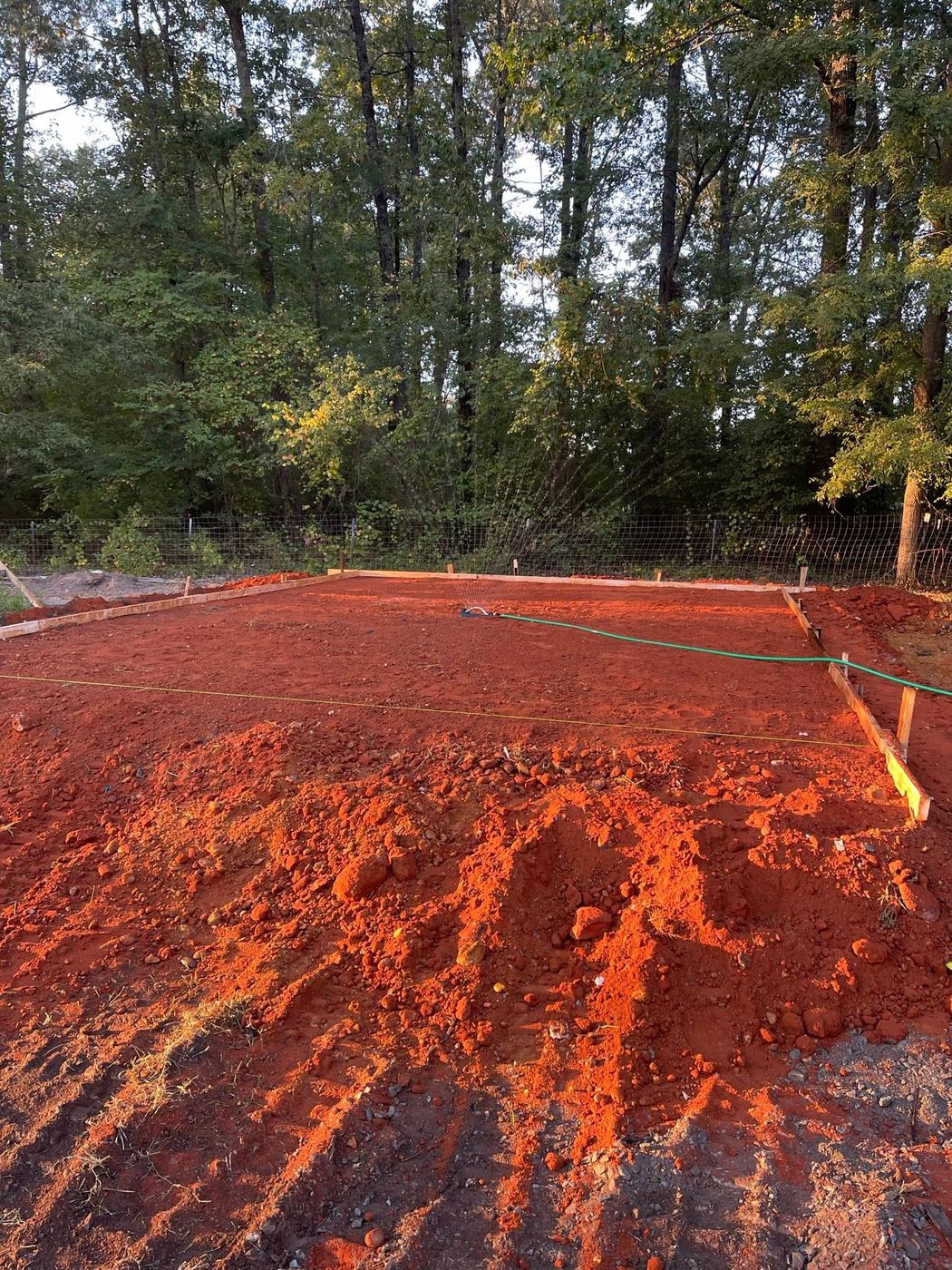 Red clay building pad